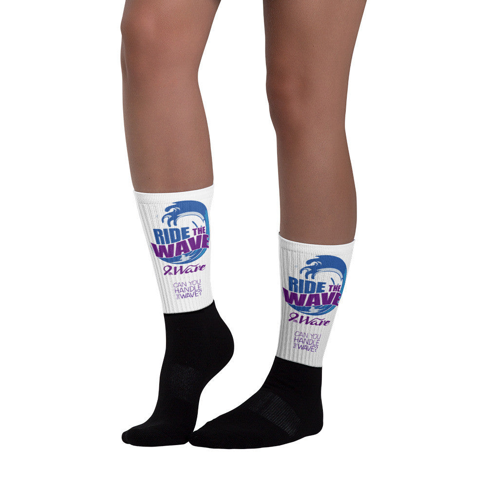 Ride The Wave Black Foot Socks | 9th Wave Apparel - 9thwaveapparel